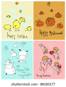 funny colorful postcards