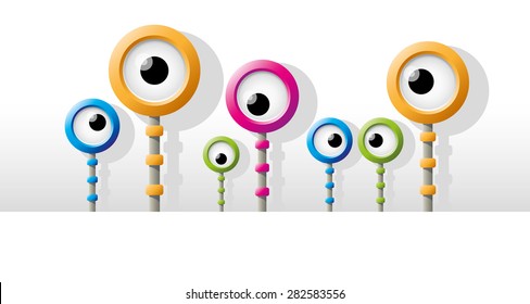 Funny colorful robot eye