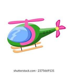 Funny colorful toy helicopter. Vector illustration for kids