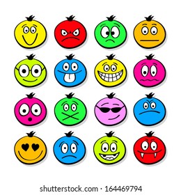 Funny colorful vector emoticons. 