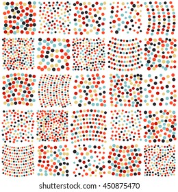 Funny colorful vector seamless pattern with mosaic dot patches.