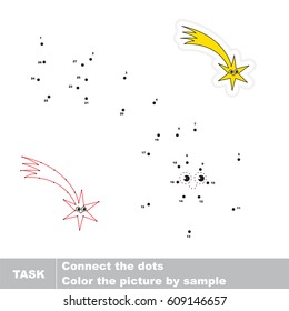 Funny Comet. Dot to dot educational game for kids.