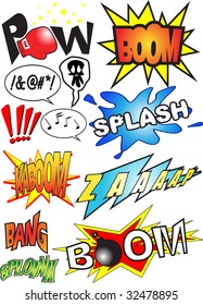 Funny comic book sounds vector