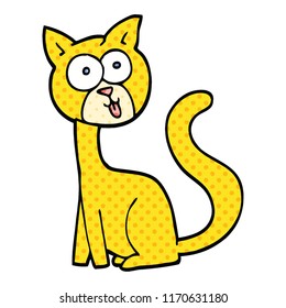 gato de dibujos animados estilo libro de historietas divertido