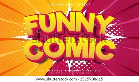 Funny Comic cartoon game style 3d editable text effect Template