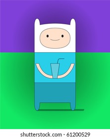 funny comic character with drink