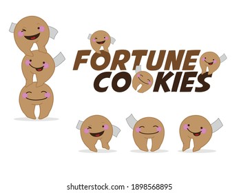 Funny Comic Fortune Cookies. Lucky Fortune Cookie. Chinese Phrase. List Of Lucky Numbers. Lotterynumbers. Chrisp. Dessert. Take Away. Chinese Restaurant. Sugar. Vector. Isolated. 