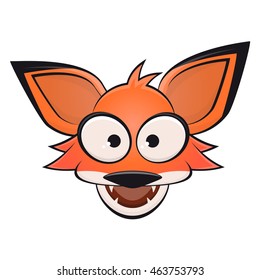 funny comic fox with open mouth clipart