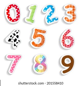 Funny Comic Numbers Vector Illustration