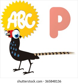 funny comic reading animals abc: P is for Pheasant