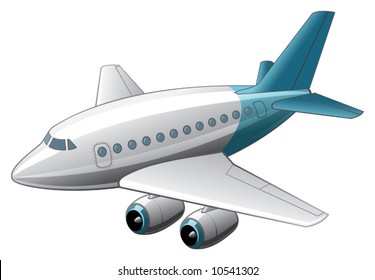 Funny comic style airbus isolated on white