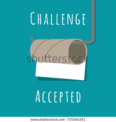 Funny concept of nearly empty toilet paper. Vector illustration. Modern flat design.	
