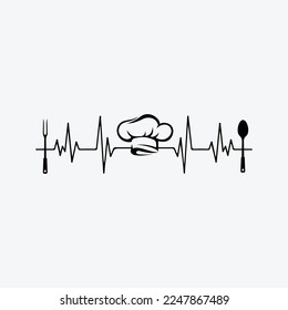 Funny Cook Cooking Heartbeat funny t-shirt design