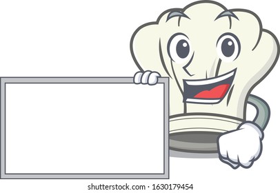 Funny cook hat cartoon character design style with board