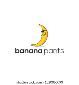 Funny, cool Banana in cartoon style. Concept Fruits and vegetables.