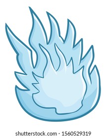 Funny and cool blue fire burning softly