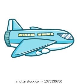 Funny and cool blue green commercial plane flying
