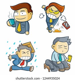 Funny and cool businessman set - vector