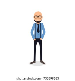funny and cool cartoon guy in casual clothes, gesturing. Vector illustration, Hipster Style
