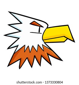 Funny and cool eagle head from side view