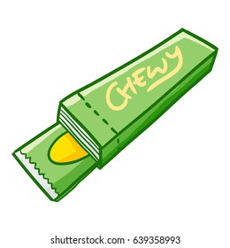 Funny and cool green chew gum ready to eat - vector. svg