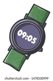 Funny and cool green digital smart watch for masculine people