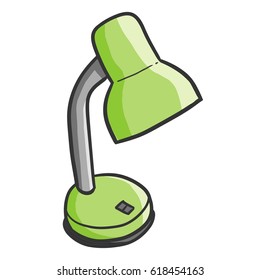 Funny and cool green table lamp - vector.