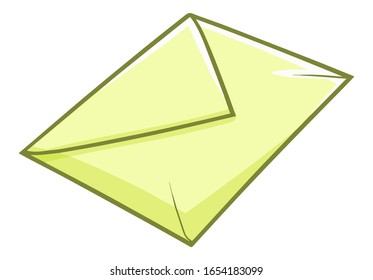 Funny and cool light green envelope on the floor