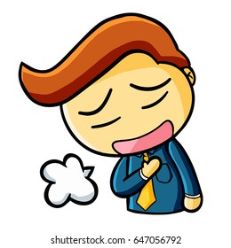 Funny and cool male businessman relieved - vector.