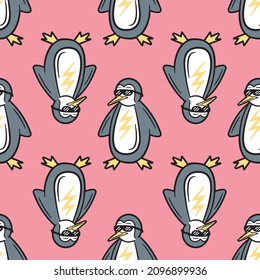 funny cool penguin having fun and smiling