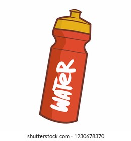 Funny and cool red drinking container for sporty image - vector.
