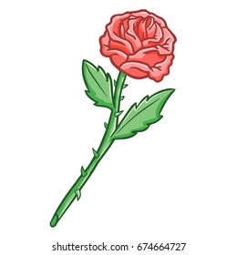 Funny and cool rose with torn - vector.
