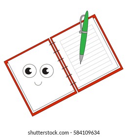 Funny copybook cartoon. Outlined object with black stroke.