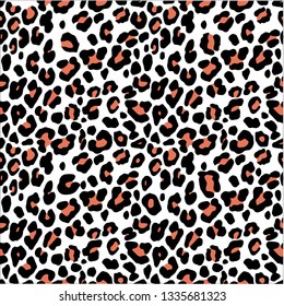 funny coral leopard animal vector seamless pattern packaging