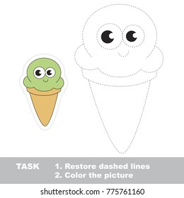 Funny Corn Ice Cream. Dot to dot educational game for kids.