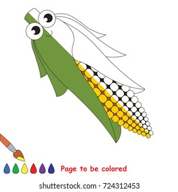 Funny Corn Maize, the coloring book to educate preschool kids with easy gaming level, the kid educational game to color the colorless half by sample.