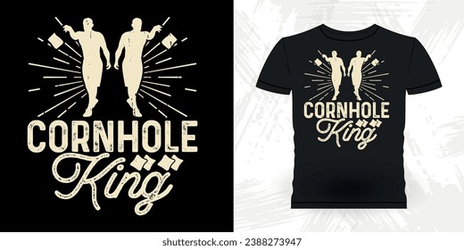 Funny Cornhole Player Retro Vintage Cornhole T-shirt Design