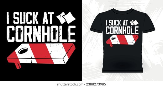 Funny Cornhole Player Retro Vintage Cornhole T-shirt Design