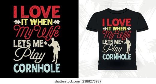Funny Cornhole Player Retro Vintage Cornhole T-shirt Design