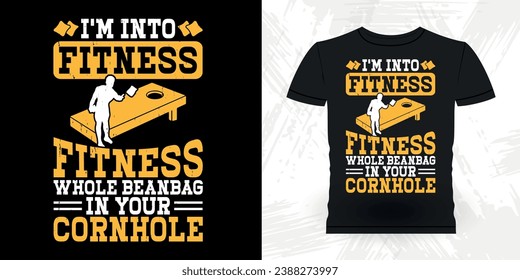 Funny Cornhole Player Retro Vintage Cornhole T-shirt Design