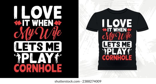 Funny Cornhole Player Retro Vintage Cornhole T-shirt Design