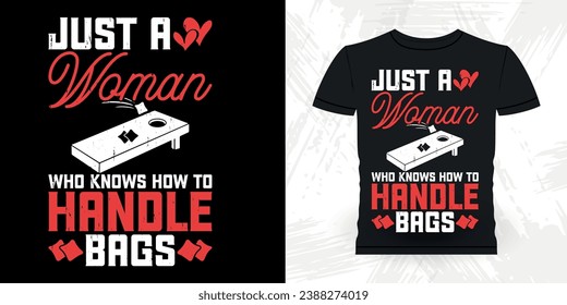 Funny Cornhole Player Retro Vintage Cornhole T-shirt Design