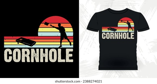 Funny Cornhole Player Retro Vintage Cornhole T-shirt Design