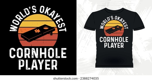 Funny Cornhole Player Retro Vintage Cornhole T-shirt Design