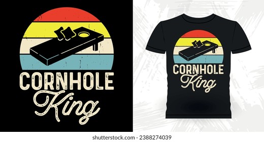 Funny Cornhole Player Retro Vintage Cornhole T-shirt Design