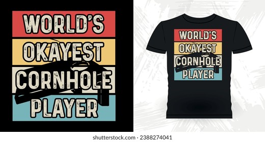 Funny Cornhole Player Retro Vintage Cornhole T-shirt Design
