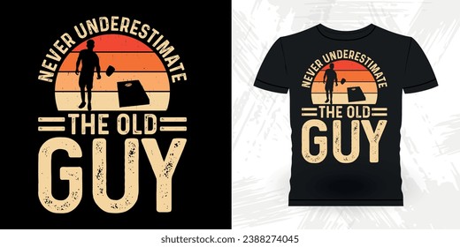 Funny Cornhole Player Retro Vintage Cornhole T-shirt Design