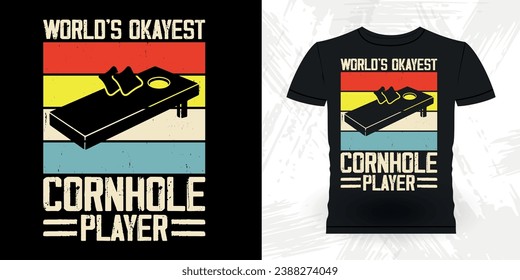 Funny Cornhole Player Retro Vintage Cornhole T-shirt Design