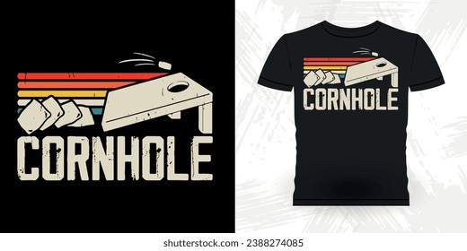 Funny Cornhole Player Retro Vintage Cornhole T-shirt Design