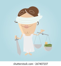 funny corrupted justitia illustration